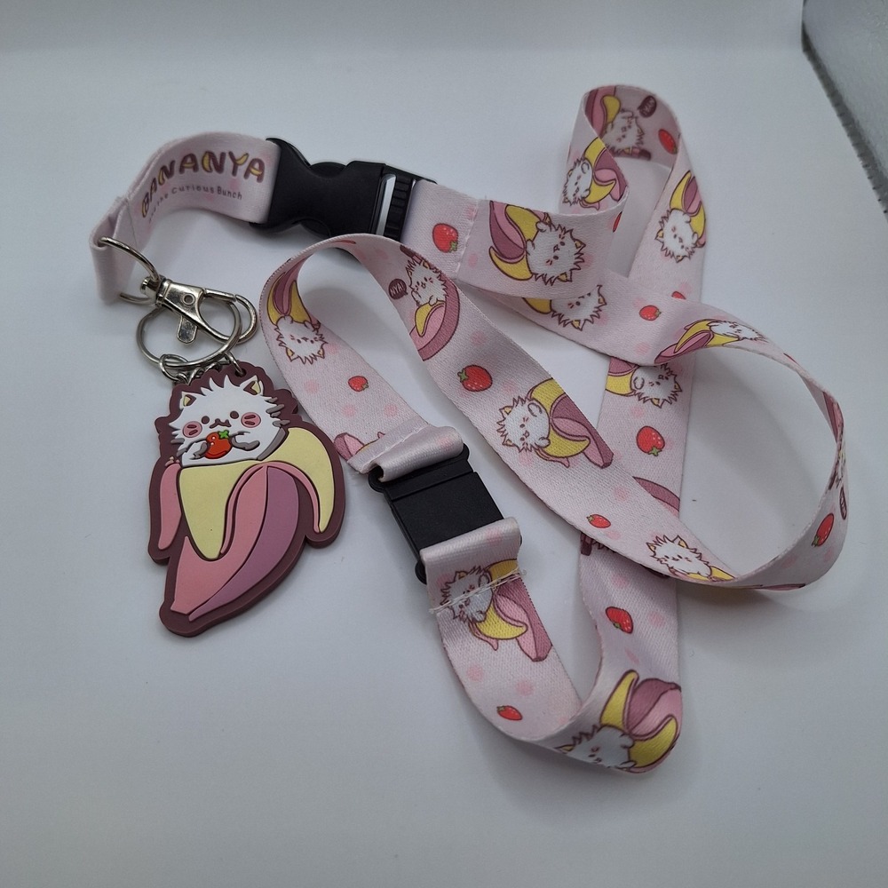 Bananya And The Curious Bunch Lanyard Kitty Who‎ Lives in a Banana Cat Pink